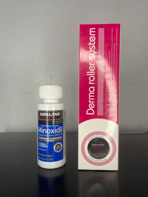 Kirkland Minoxidil & Derma Roller Combo | One Month Treatment (1 bottle/Derma Roller) | Free Shipping