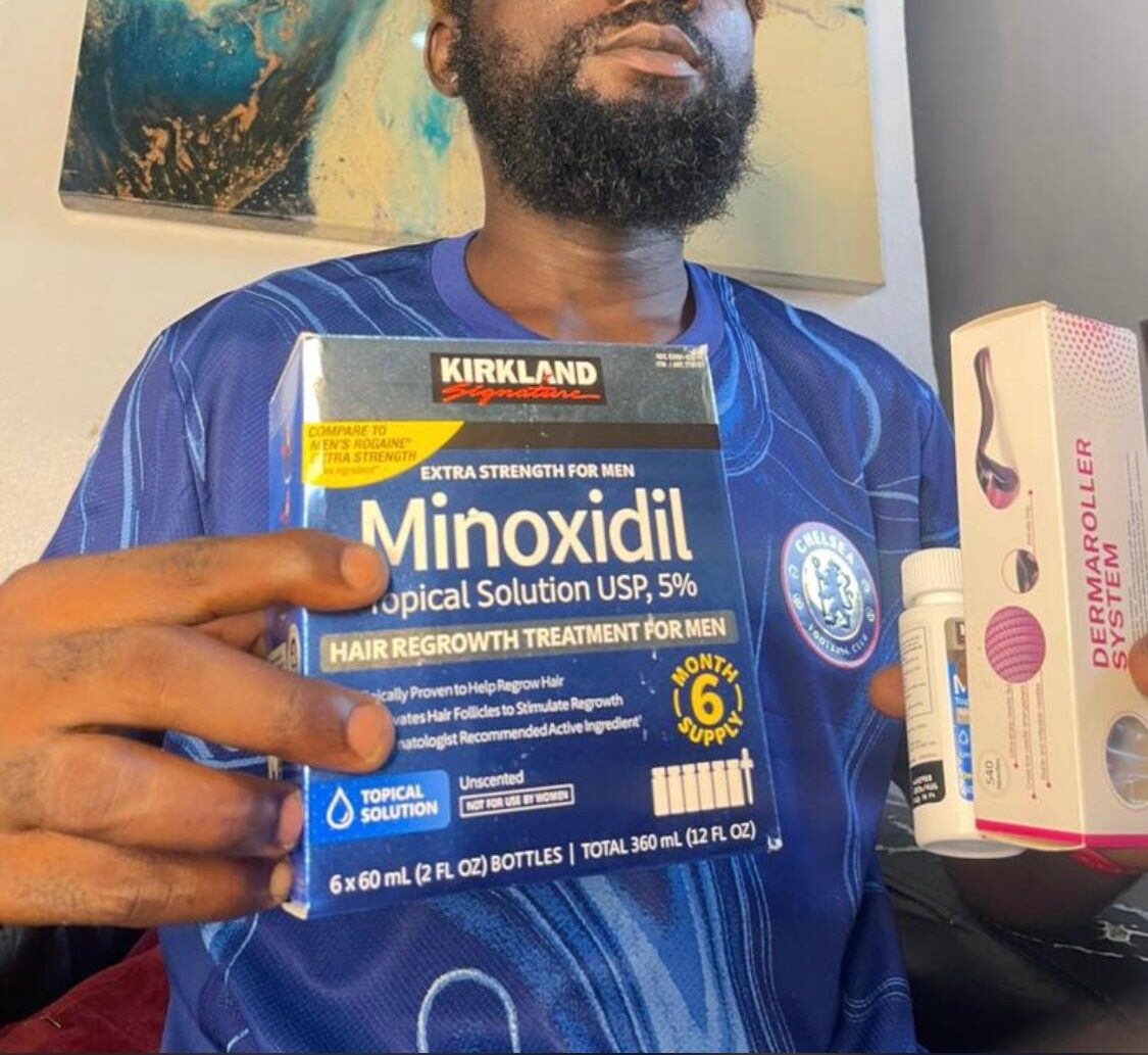 gzventures minoxidil full pack and dermaroller purchased
